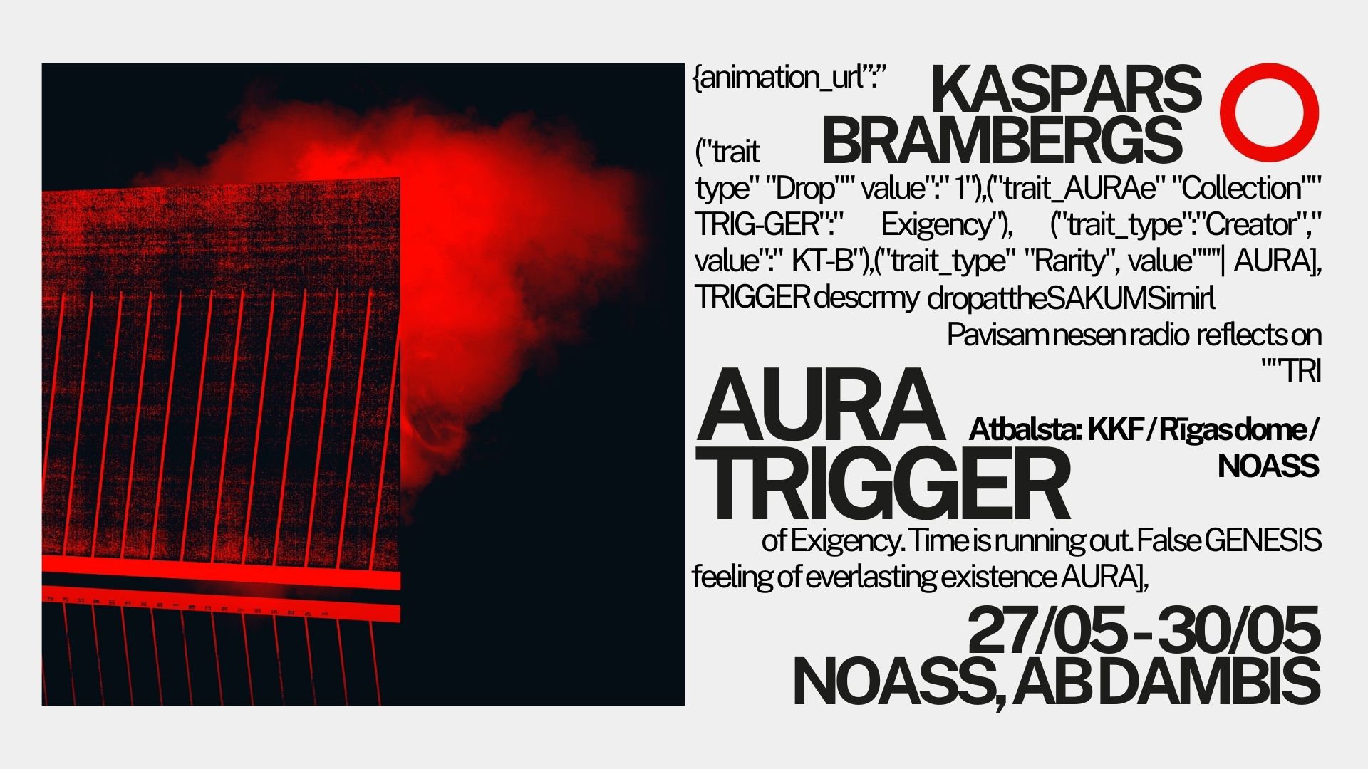 event poster about art exhibition by Kaspars Brambergs